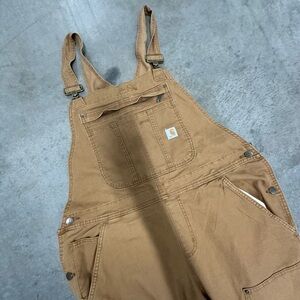 Carhartt overalls size 16/18 XL short women’s tan work wear double knee NWT